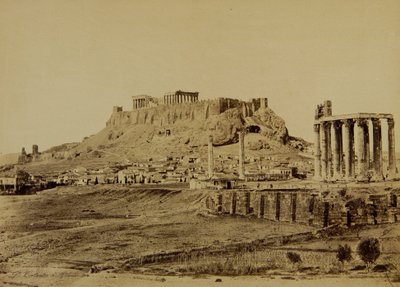 The Temple of Olympian Zeus and the Acropolis in the Background by Dimitrios Constantin
